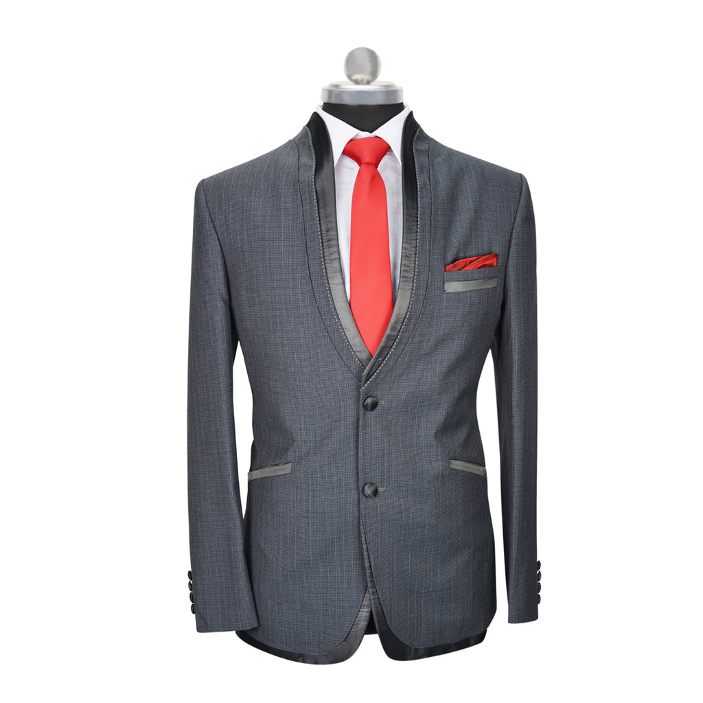 Grey Stylized Slim Fit Jacket, Size 38/48