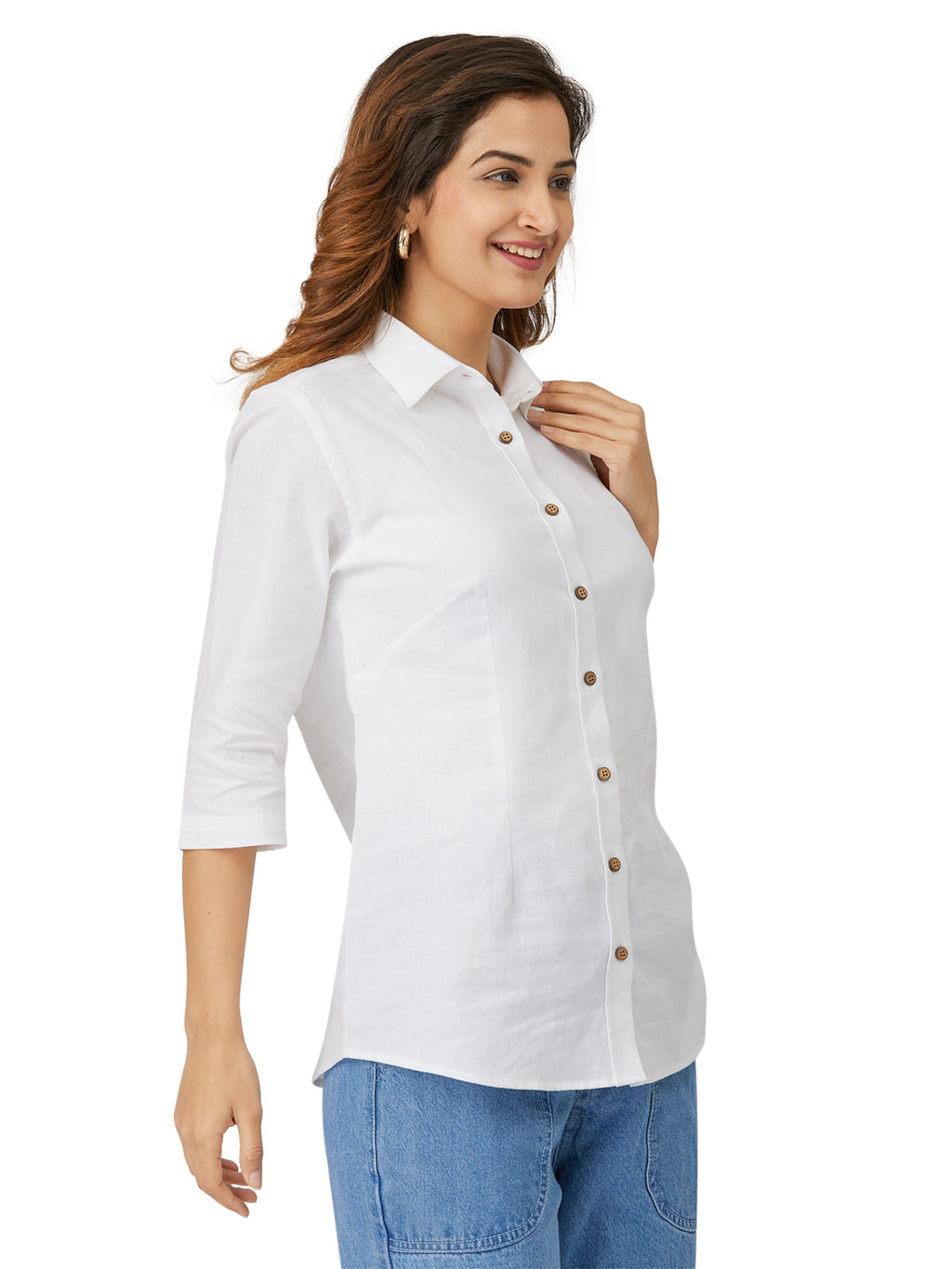 Textured Soft Handloom Classy White Shirt