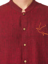 Textured Soft Handloom Bold Burgundy Shirt