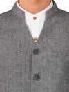 Textured Handloom Black Melange Bandi (Vest)