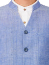 Textured Handloom Blue Melange Bandi (Vest)