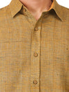Textured Soft Handloom Shirt In Classic Brown Tone With a Mix-N-Match Combination