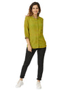 Textured Soft Handloom Shirt In Exciting Green Hue