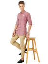 Textured Soft Handloom Shirt In Happy Plum Colour