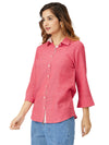 Textured Soft Handloom Shirt With Cheerful Rose Hue In Mix N Match Combo