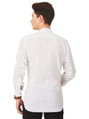 Textured Soft Handloom White Printed Shirt