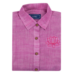 Textured Soft Handloom Lotus Pink Shirt