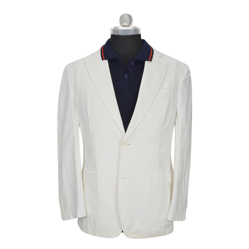 Off white slim fit cotton jacket. Size 40/50
