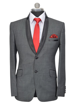 Grey Slim Fit Tuxedo Jacket, Size 40/50