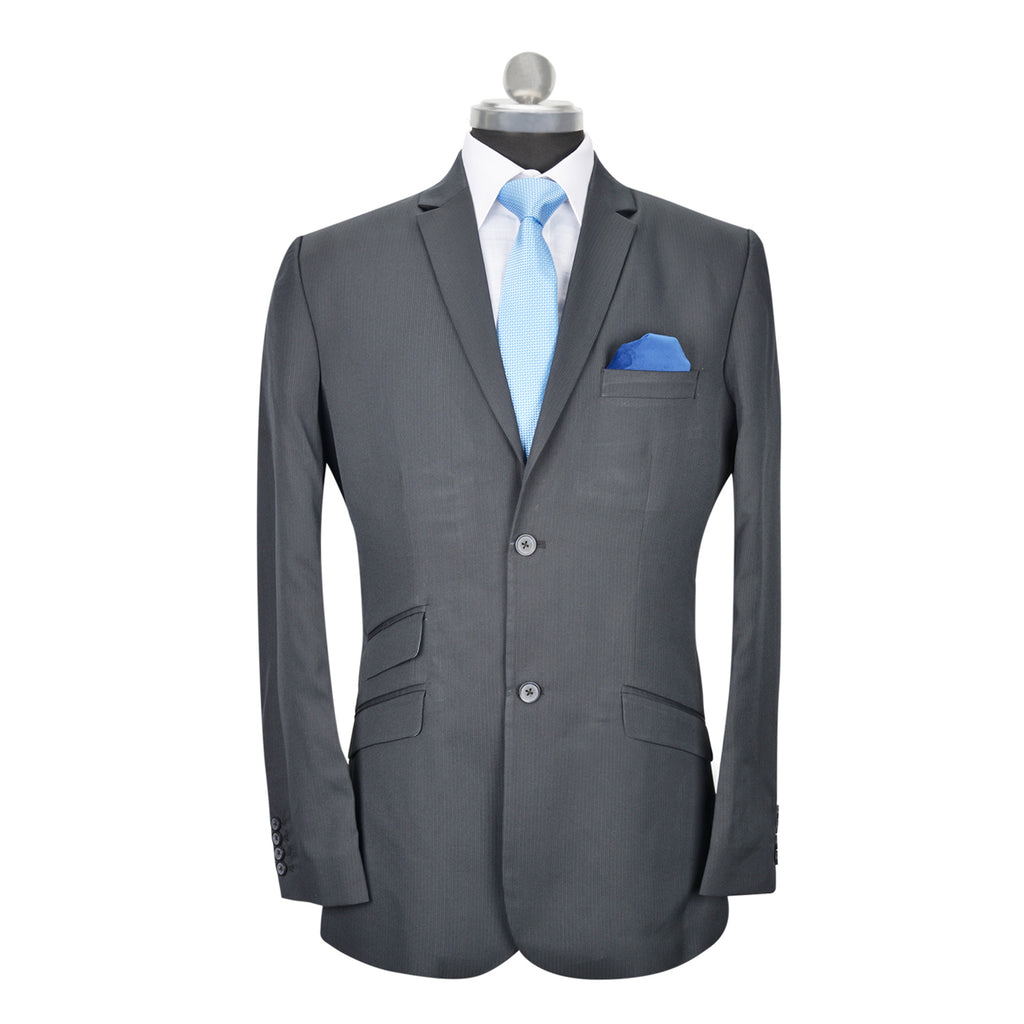 Grey Stripes Slim Fit Jacket, Size 4050