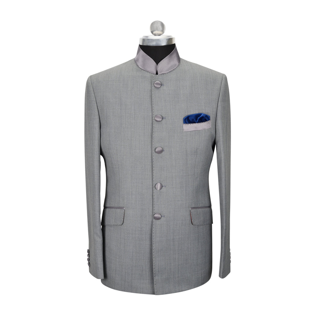 Light Grey Bandhgala Jacket, Size 40/50
