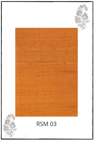 ORANGE-PURE RAW SILK FABRIC